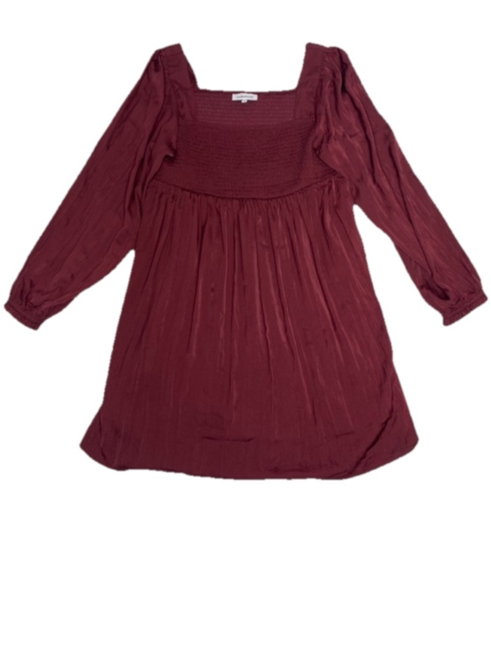 Motherhood Women’s Smocked BabyDoll Maternity Dress Burgundy Size Large